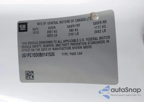 2011 Chevrolet Camaro 2Lt from USA, damaged, VIN 2G1FC1ED0B9141526